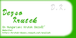 dezso krutek business card